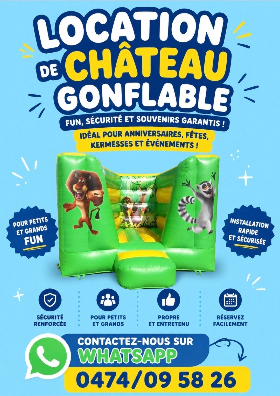 Chateau gonflable A VENDRE, Enlèvement