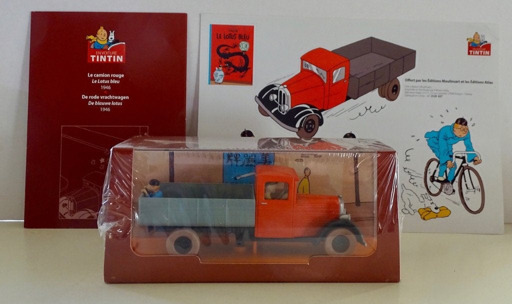 Voiture Tintin 1/43 + livret + planchette autocollants, Enlèvement, Neuf, Voiture