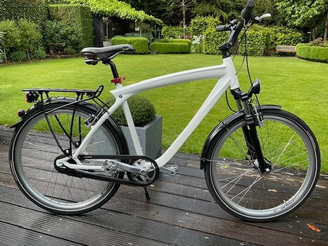 Herenfiets BMW wit, Fietsen en Brommers, Fietsen | Heren | Herenfietsen, Velgrem, Versnellingen, 49 tot 53 cm, Zo goed als nieuw