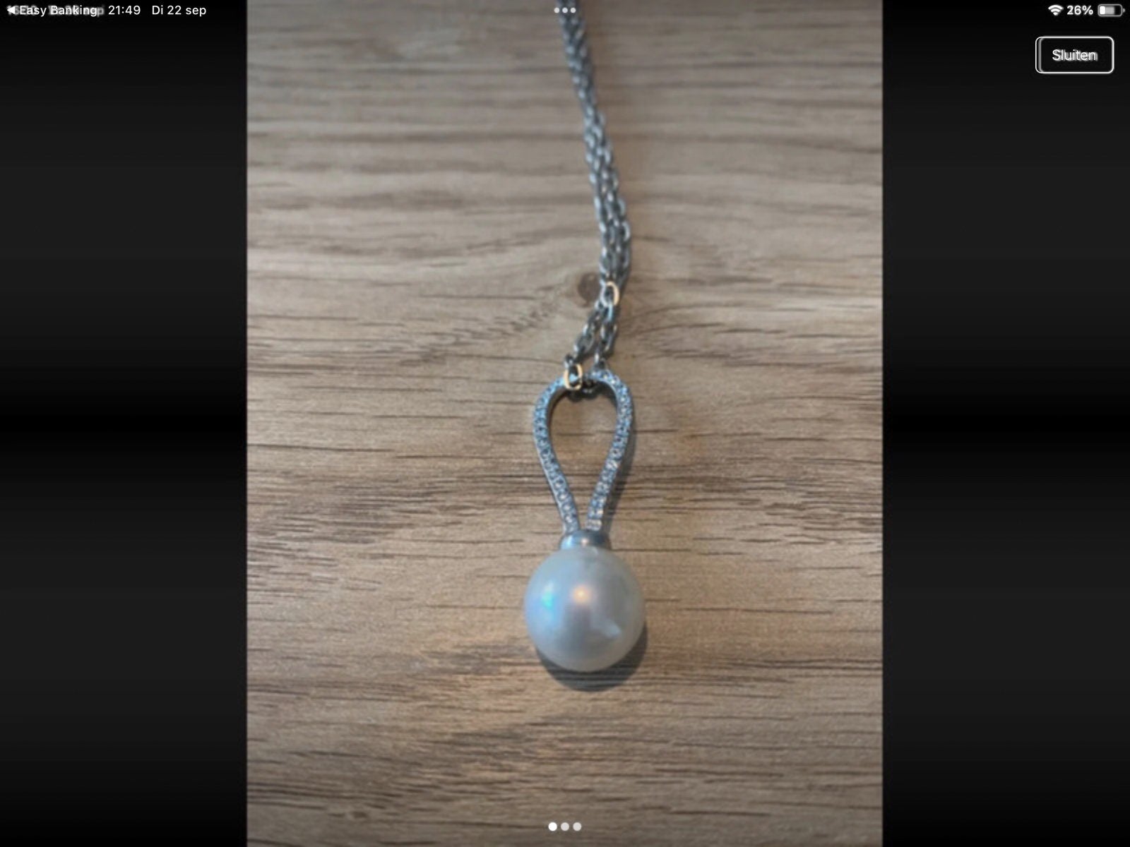 ketting met parel, Ophalen of Verzenden, Zo goed als nieuw