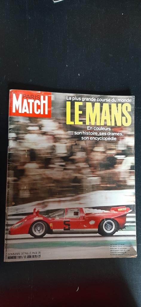 LE MANS 1970  Paris Match 35 pagina's, Ophalen of Verzenden
