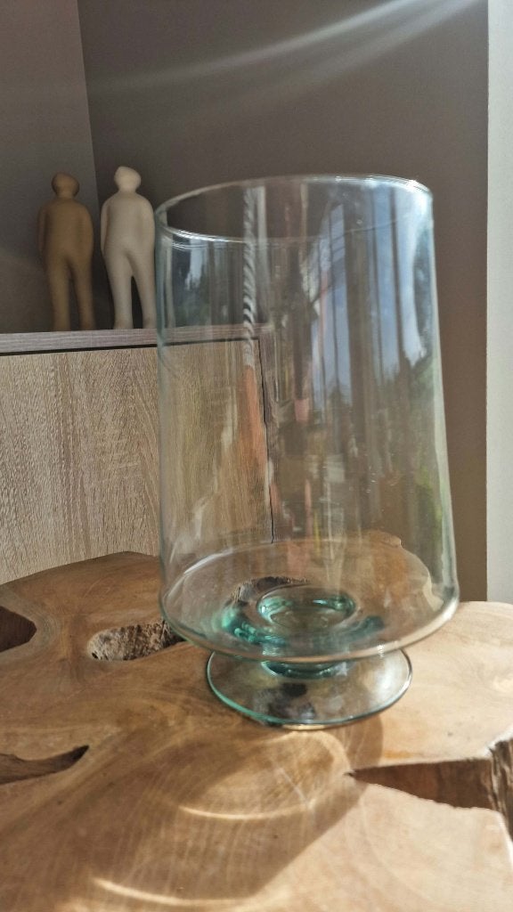 Vaas op voet, Maison & Meubles, Sur pied, 25 cm, Comme neuf, Verre