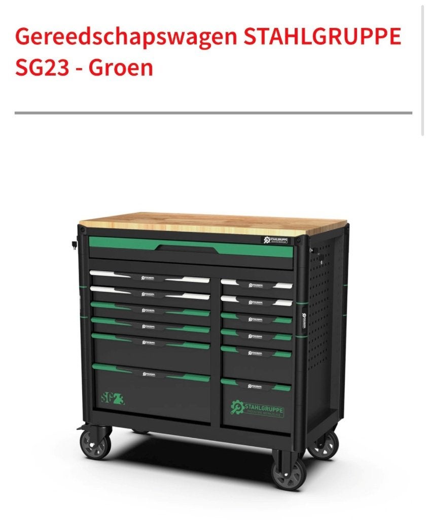 Professionele STAHLGRUPPE SG23 gereedschapswagen 448-delig, Doe-het-zelf en Bouw, Gereedschapskisten, Ophalen, Gevuld, Nieuw