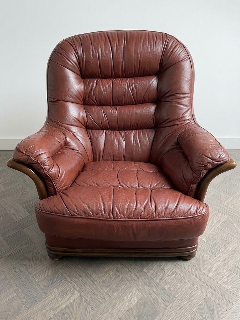 Paire de Fauteuils Vintage en Cuir - Confort Exceptionnel, Maison & Meubles, 75 à 100 cm, Enlèvement, Utilisé, Cuir