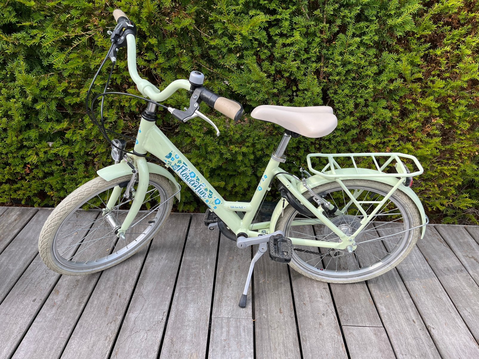 Fiets flower fun groen 20 inch, Fietsen en Brommers, Ophalen, Gebruikt, Versnellingen, Schijfrem