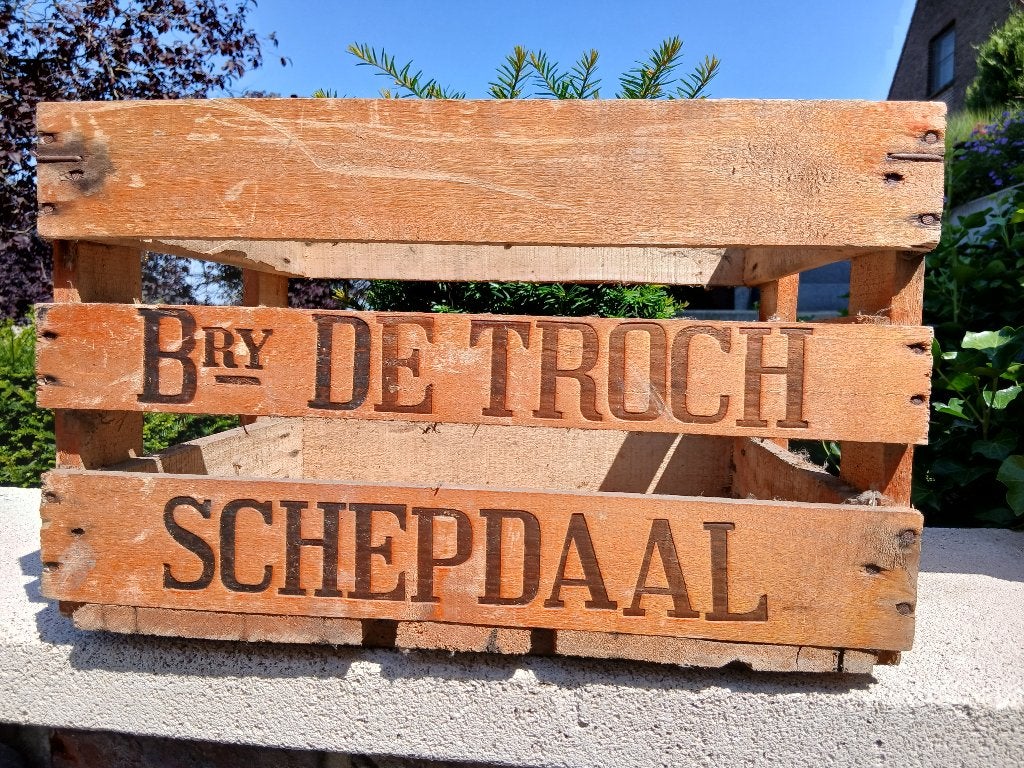 BAC EN BOIS BIÈRE GEUZE BRASSERIE DE TROCH SCHEPDAAL., Enlèvement, Utilisé