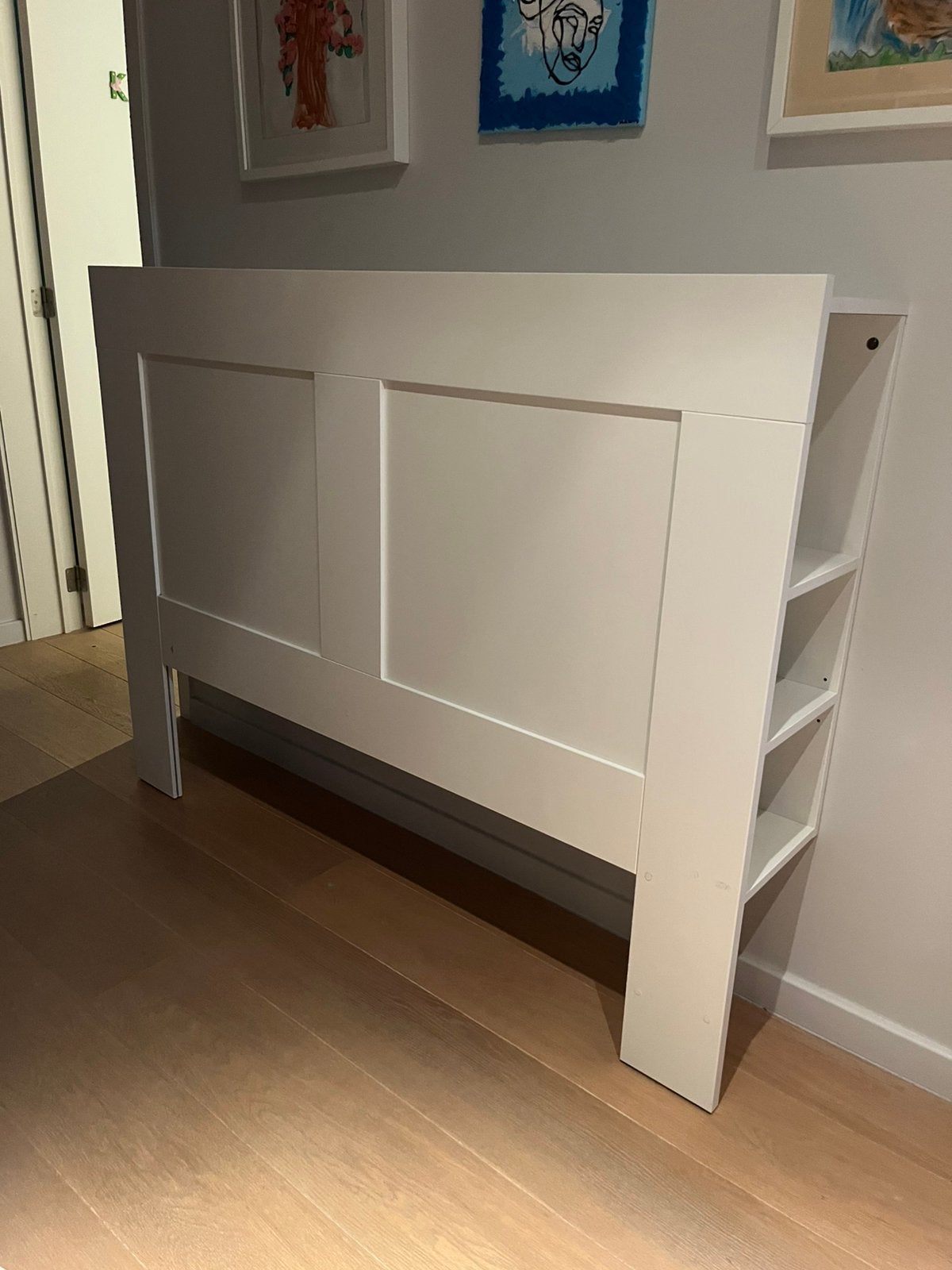 Hoofdeinde voor bed 140cm met opbergruimte, Huis en Inrichting, Ophalen, Wit, 140 cm, Zo goed als nieuw