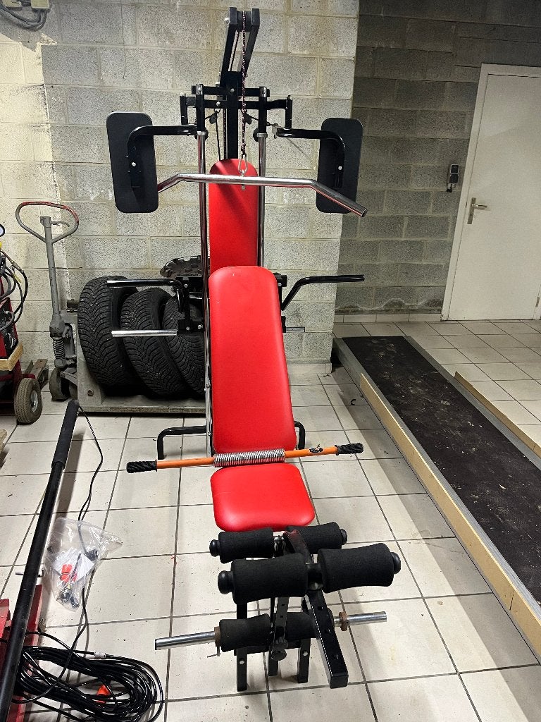 Complete multifunctionele halterbank - Goede staat, Sport en Fitness, Ophalen, Ligfiets, Benen, Gebruikt