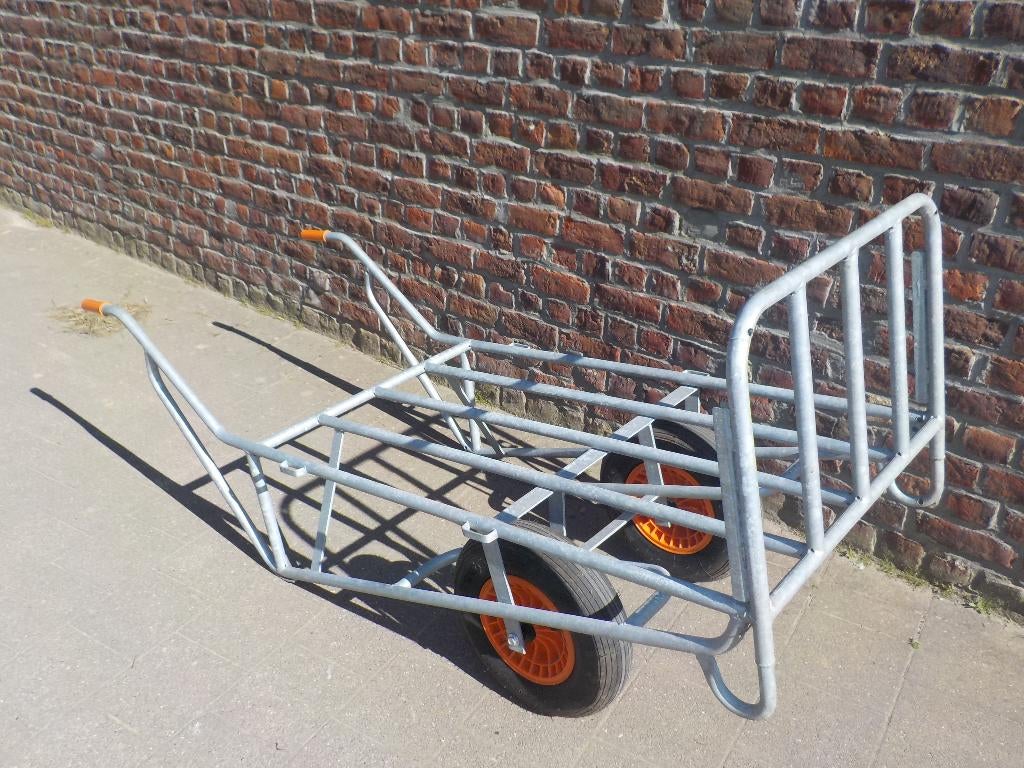 Gegalvaniseerde kruiwagen / stootkar, Ophalen, Tweewielig
