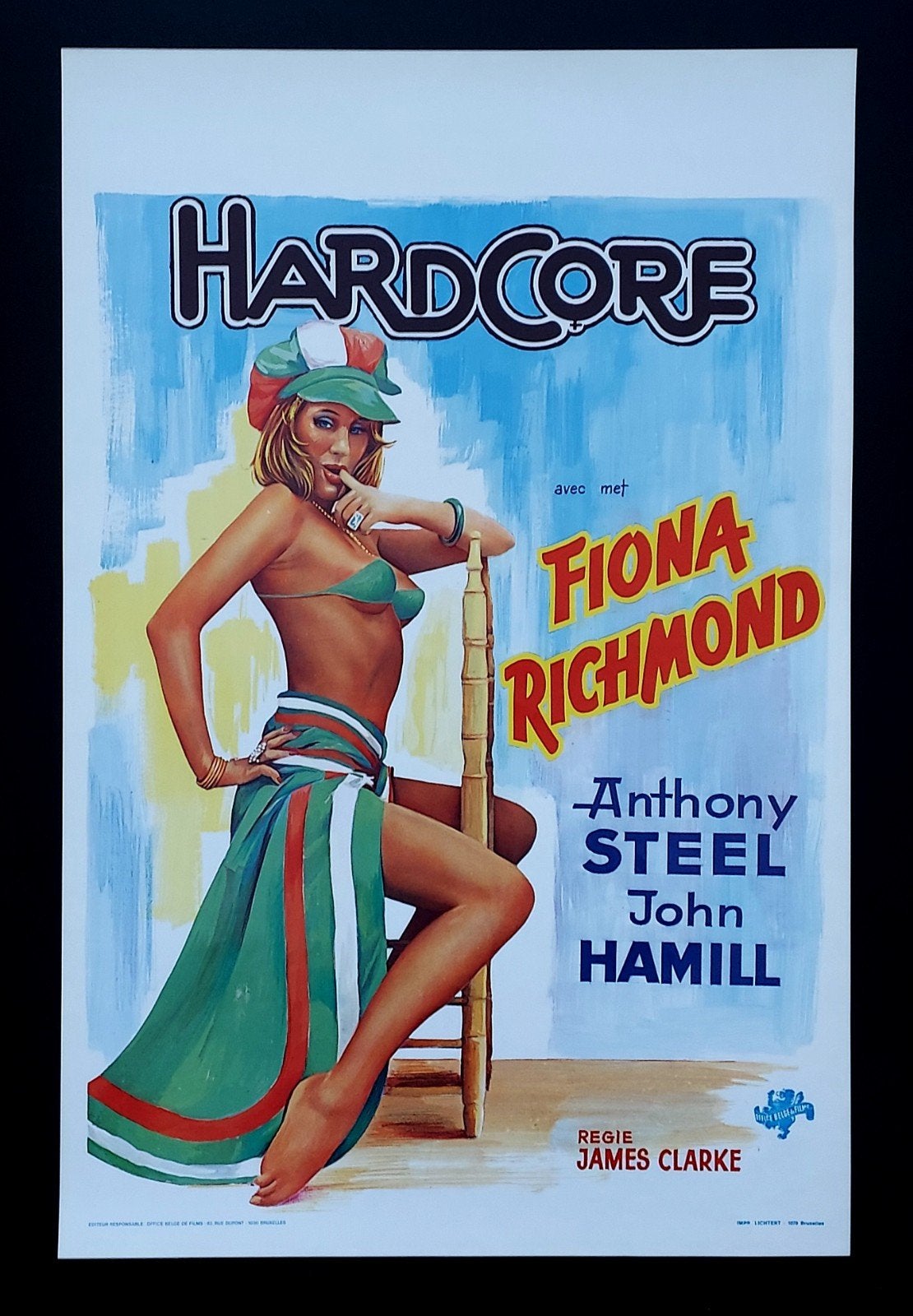 Hardcore FIONA RICHMOND 1977 erotische filmposter, Ophalen of Verzenden