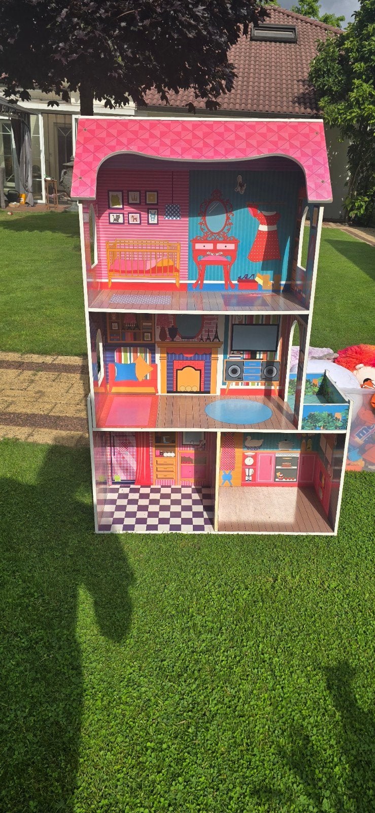Poppenhuis hout, Kinderen en Baby's, Speelgoed | Poppenhuizen, Ophalen, Poppenhuis
