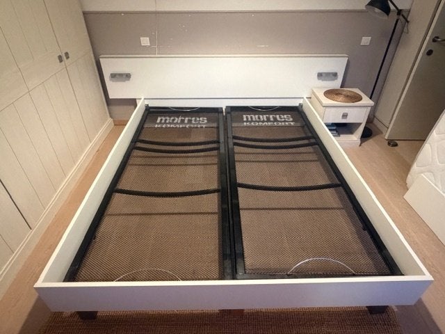 bed 180x220, Huis en Inrichting, Ophalen, Wit, Tweepersoons, 180 cm
