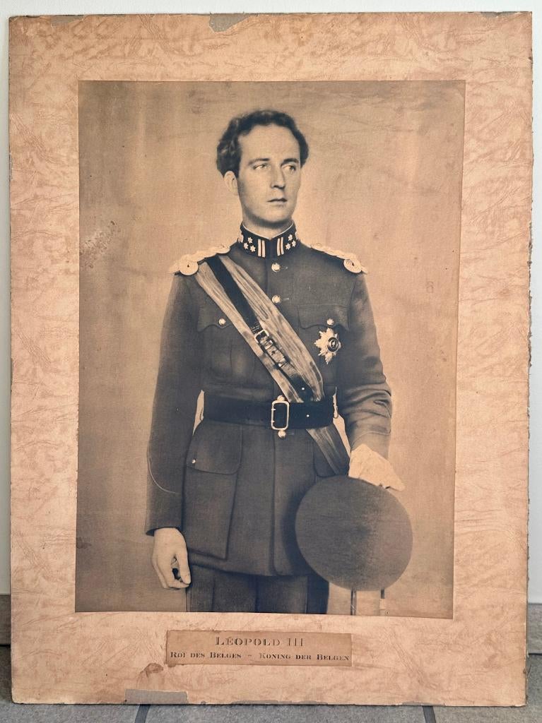 estampe Roi Léopold III - vers 1934 - h. 71,5 cm - l. 54 cm, Enlèvement, Gravure