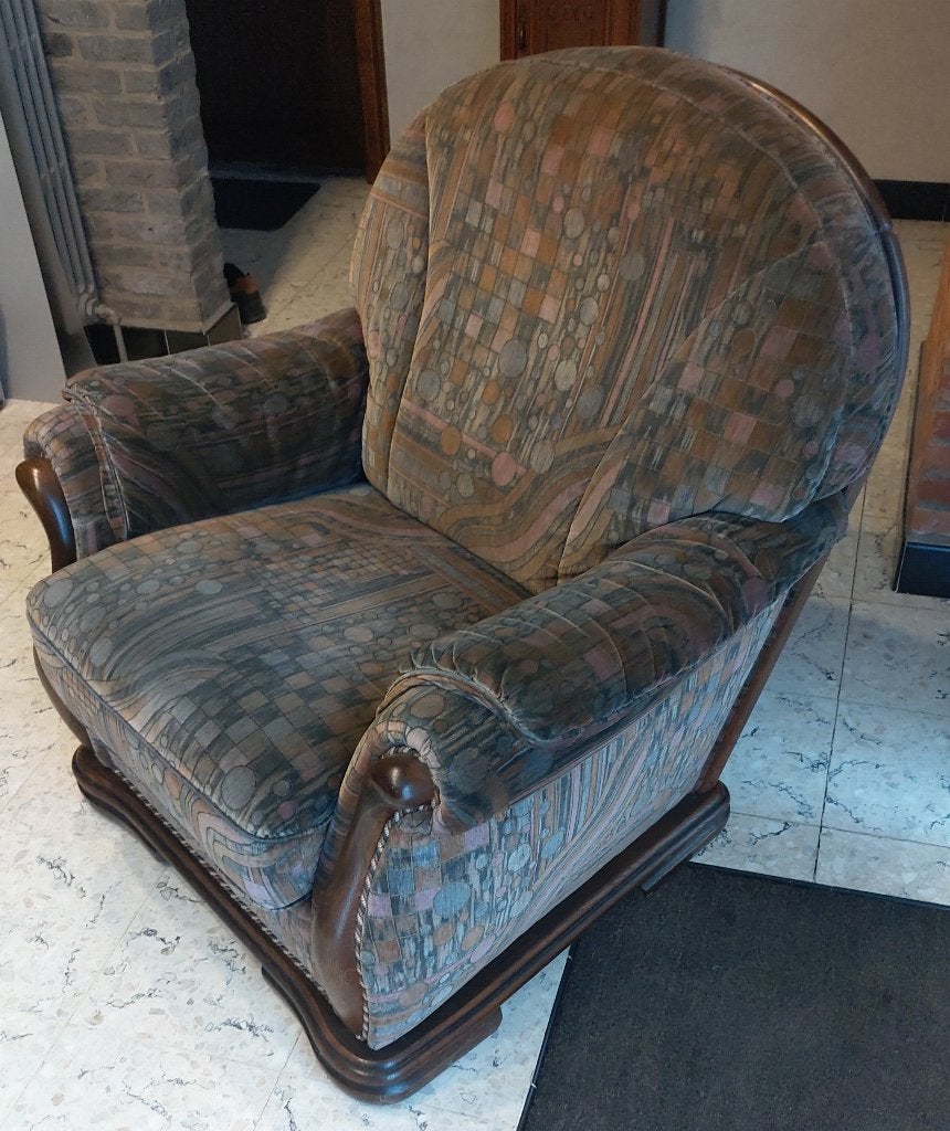 Vintage fauteuil eenzit, 75 à 100 cm, Bois, Enlèvement, Utilisé