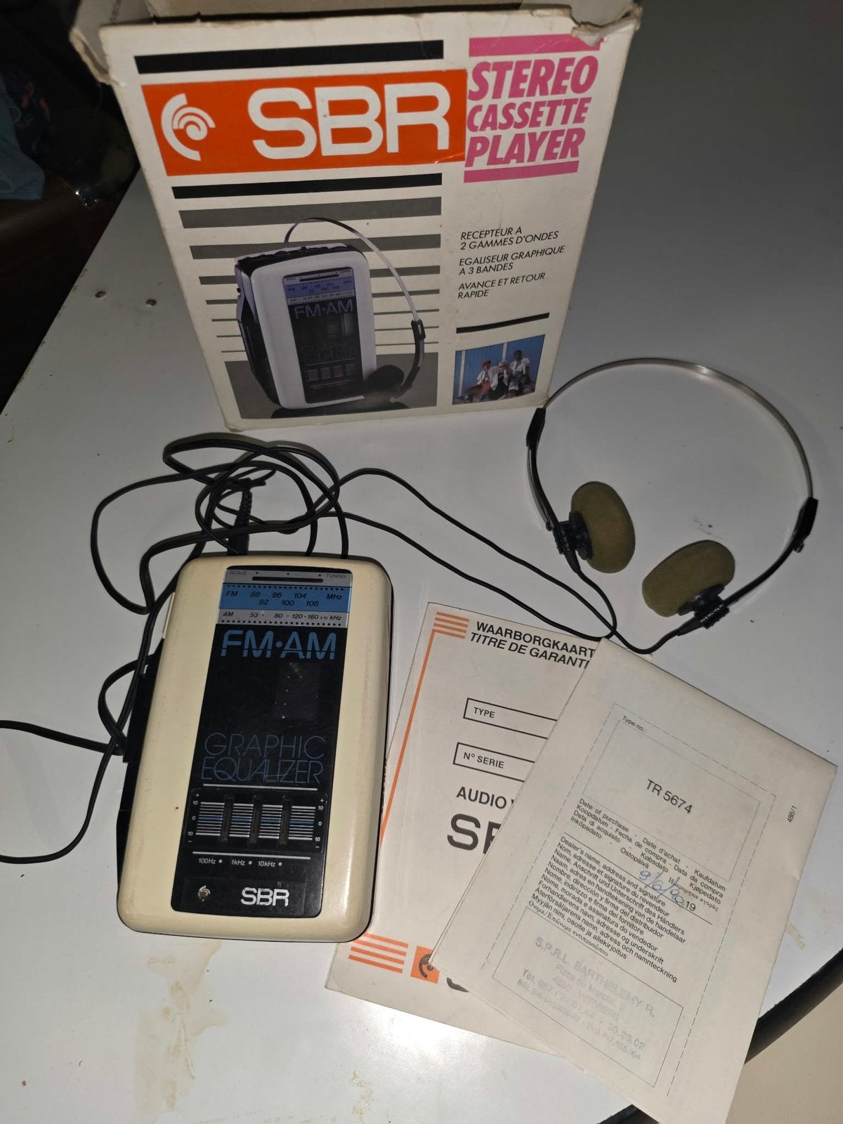 Ancien lecteur cassette stéréo SBR FM/AM, TV, Hi-fi & Vidéo, Enlèvement, Walkman ou Baladeur