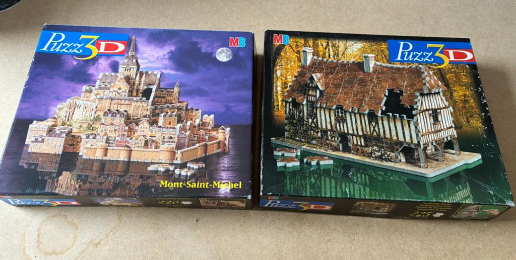3D puzzels MB onvolledig Mont-Saint-Michel -Normandisch huis, Ophalen, Minder dan 500 stukjes, Gebruikt, Rubik's of 3D-puzzel