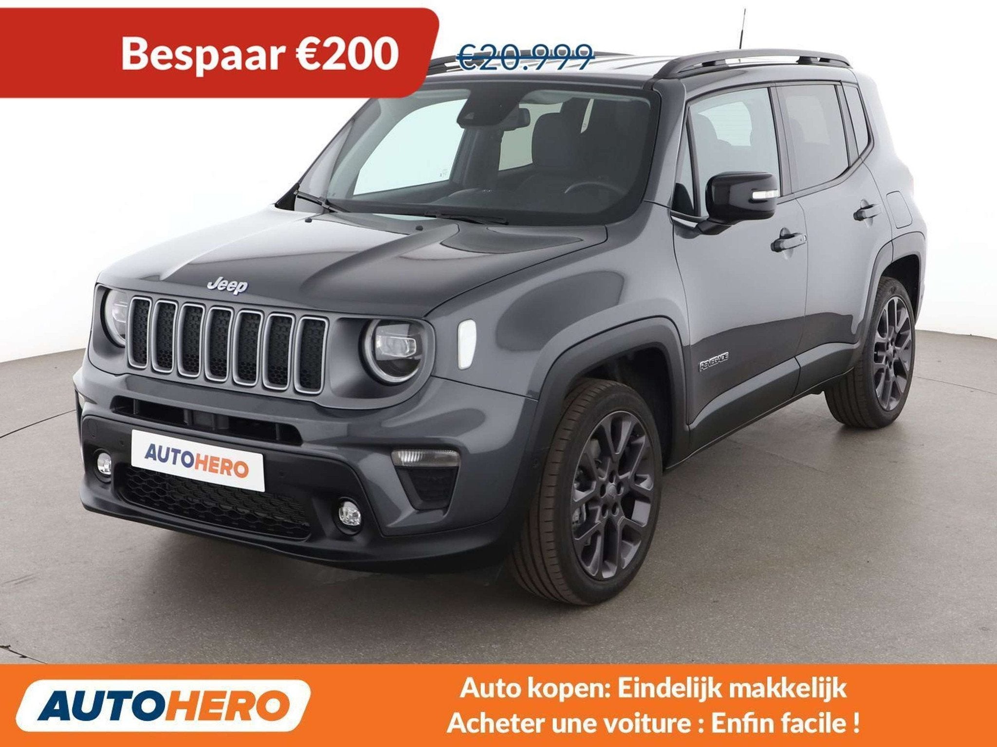Jeep Renegade 1.3 T4 4xe Plug-in Hybrid Limited, Autos, Jeep, Cuir, Achat, Noir, 5 portes