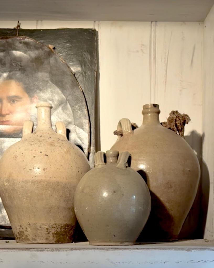 3 authentiques pots à olives en noyer français du XIXe siècl, Enlèvement