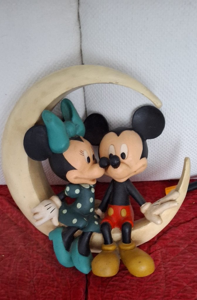 VINTAGE STATUE mickey minnie amoureux DISNEY, Enlèvement, Mickey Mouse, Utilisé, Statue ou Figurine