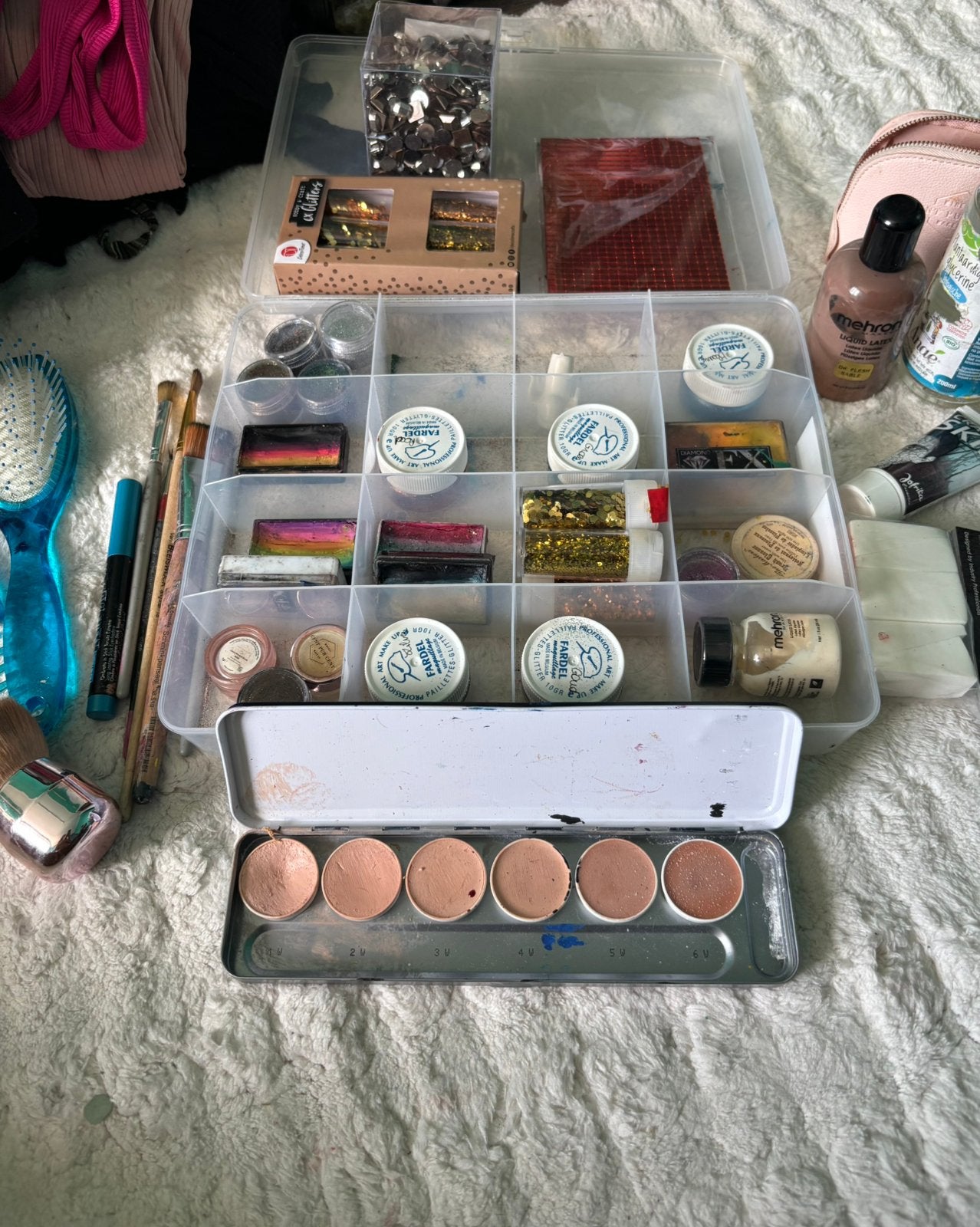 Grime & SFX Make-up Se met Airbrush (Kryolan, Mehron, etc.), Ophalen, Zo goed als nieuw, Roze, Make-up