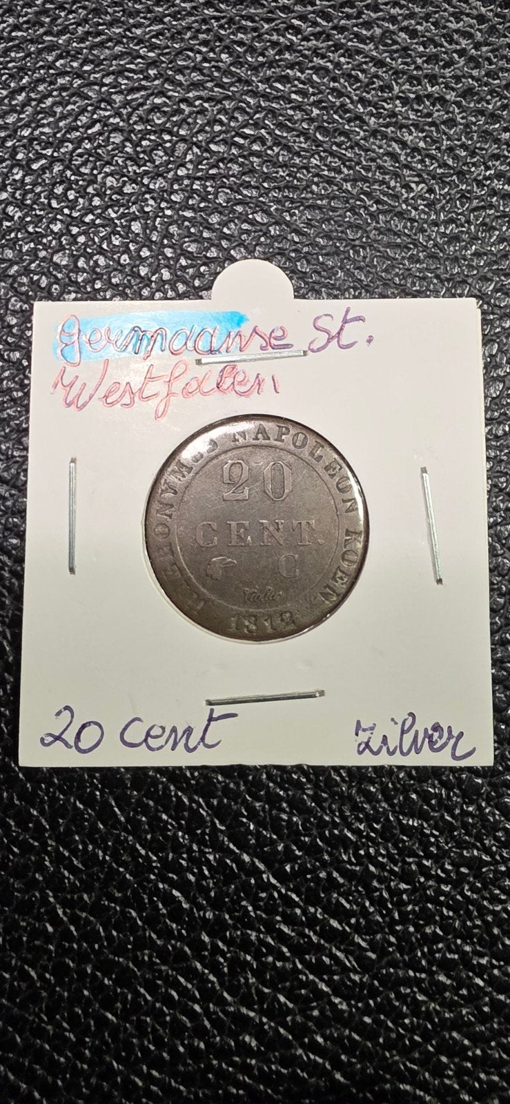 Germaanse staten Westfalen 20 cent 1812 Zilver Napoleon, Ophalen of Verzenden, Zilver