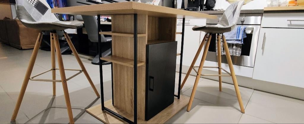 Table îlot central + 2 tabourets, Maison & Meubles, 2 tabourets