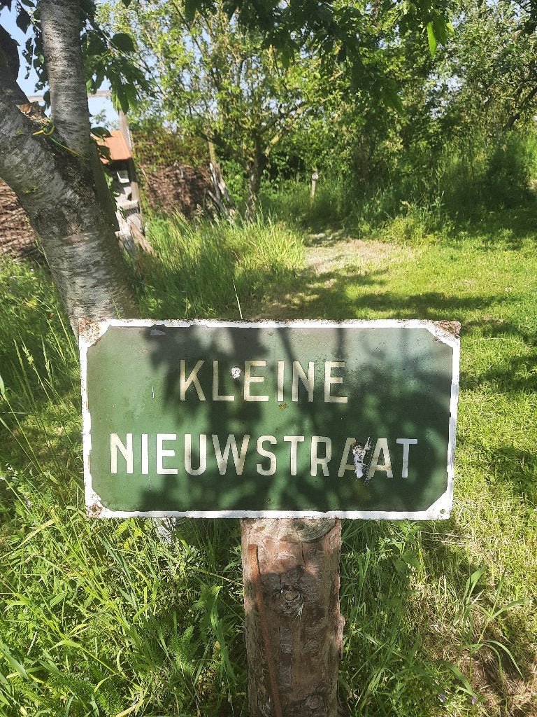 oud straat naambord, Ophalen, Gebruikt