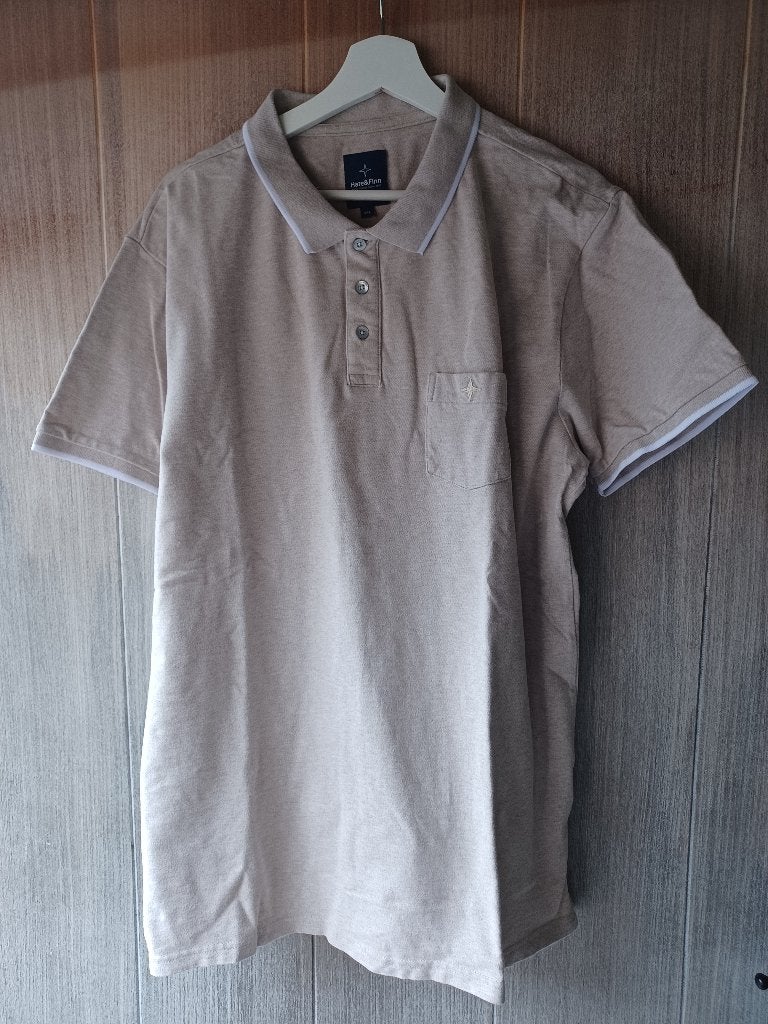 HAZE&FINN BEIGE POLO HEREN 3XL, Beige, Overige maten, Ophalen of Verzenden, Zo goed als nieuw