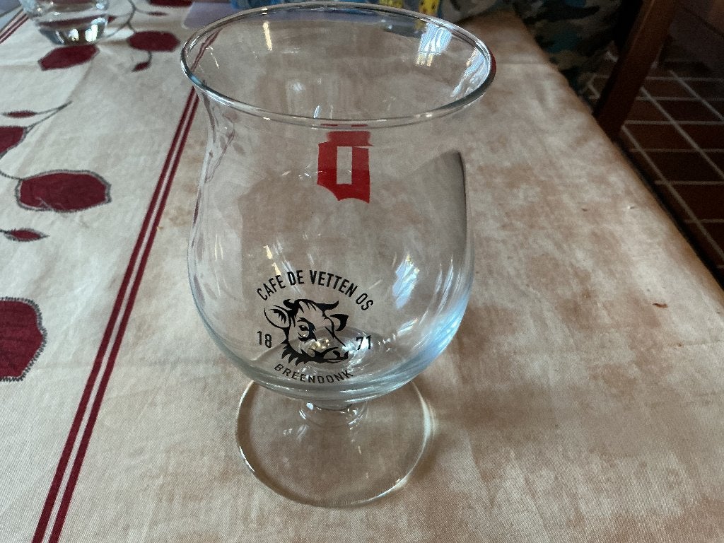 Duvel café de vetten os Breendonk, Verzamelen, Glas en Drinkglazen, Ophalen of Verzenden