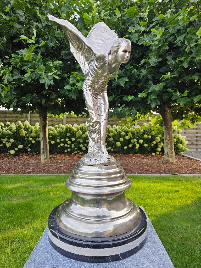 BRONS ROLLS-ROYCE 80 CM H! OOK GROTERE! ook op zondag welkom, Antiek en Kunst, Ophalen of Verzenden, Brons