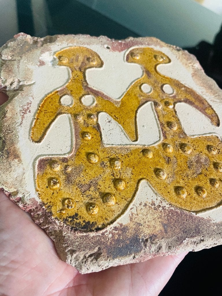 Hattische Tweelingidolen Alacahoyuk replica tegel 15x15cm, Enlèvement