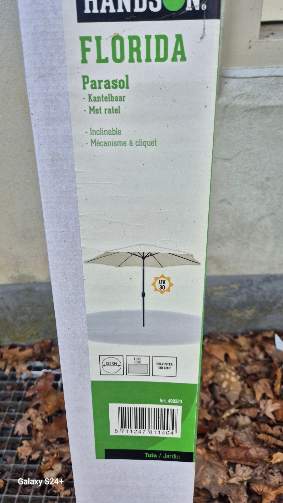 nouveau parasol de 270 cm de large, Neuf, Enlèvement ou Envoi, Étanche, 2 à 3 mètres