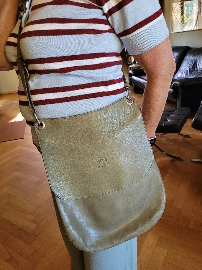 Sac à main vert Il Bisonte, Autres marques, Cuir, Enlèvement ou Envoi, Comme neuf