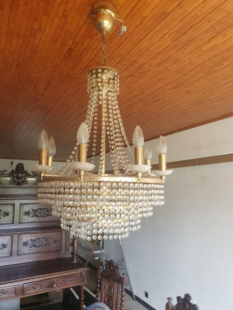 Te koop kristallen luster, Huis en Inrichting, Ophalen, Gebruikt, Glas