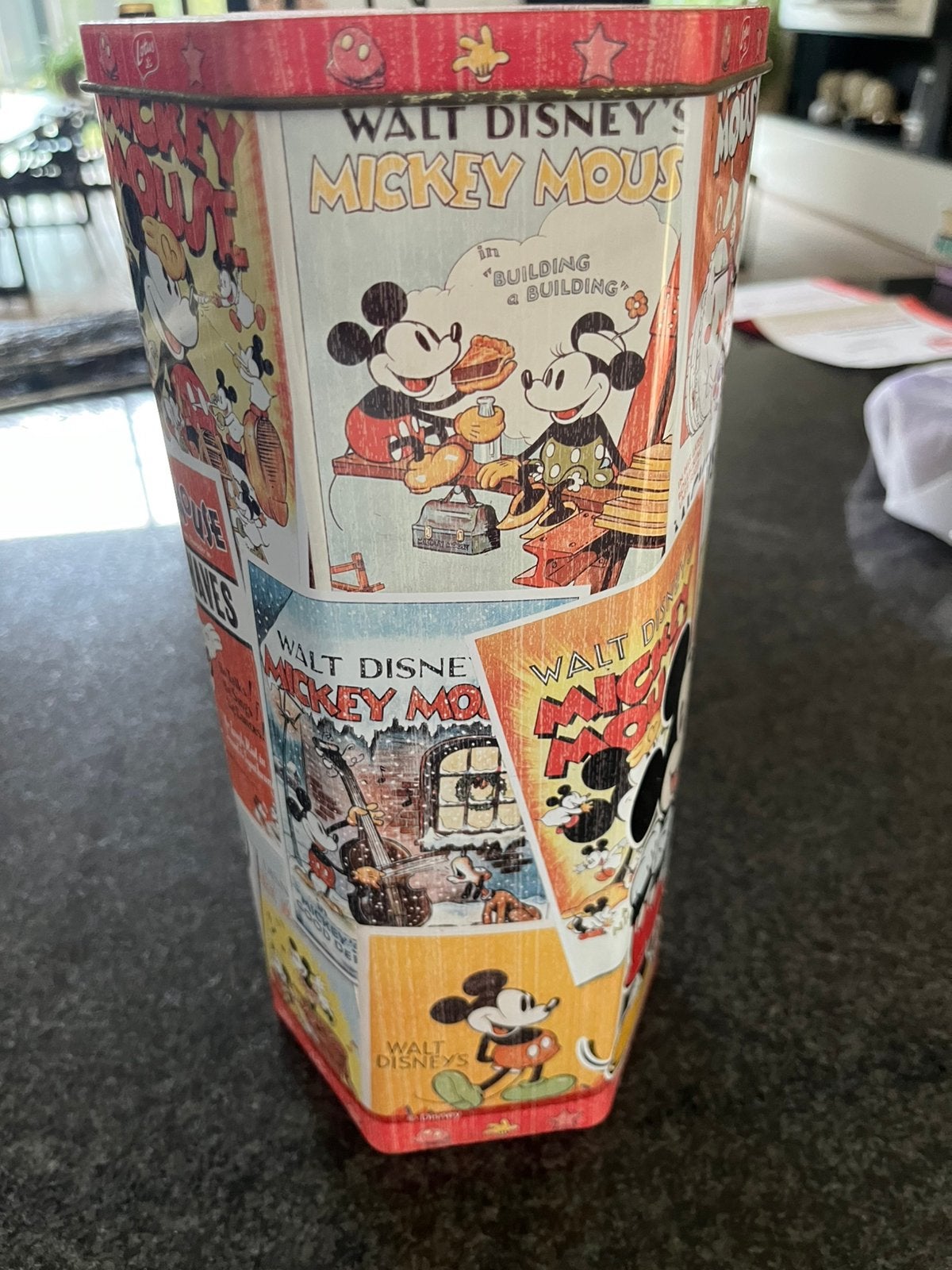 Oude blikken doos Lotus Mickey Mouse, Verzamelen, Blikken, Ophalen of Verzenden, Gebruikt