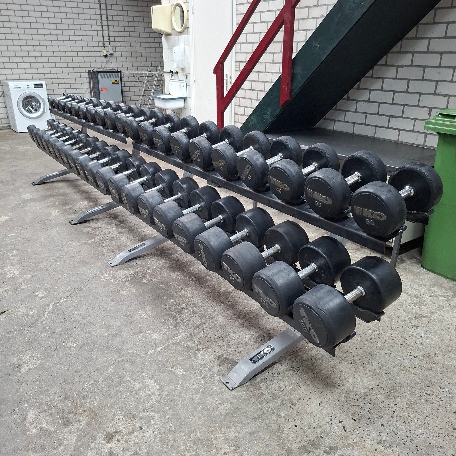 TKO USA Trigrip Dumbells Set 5lbs tot 100lbs Compleet, Enlèvement