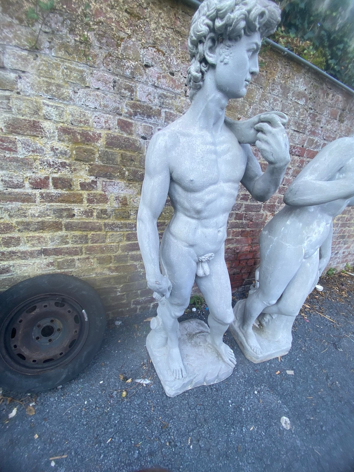 Grande statue de 1m70 David de Michel-Ange très lourde, Enlèvement, Comme neuf, Pierre, Ange