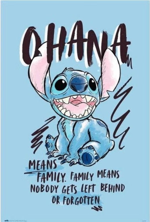 Stitch Ohana Maxi Poster - Disney Muurposter, Nieuw, Ophalen of Verzenden, Wanddecoratie, Disney