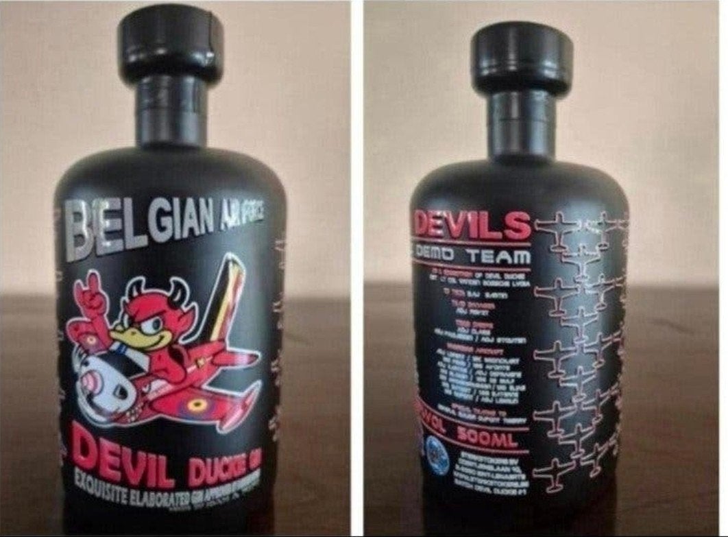 Gin Devil Duckie de l'armée de l'air belge, Collections, Objets militaires | Général, Enlèvement ou Envoi, Armée de l'air