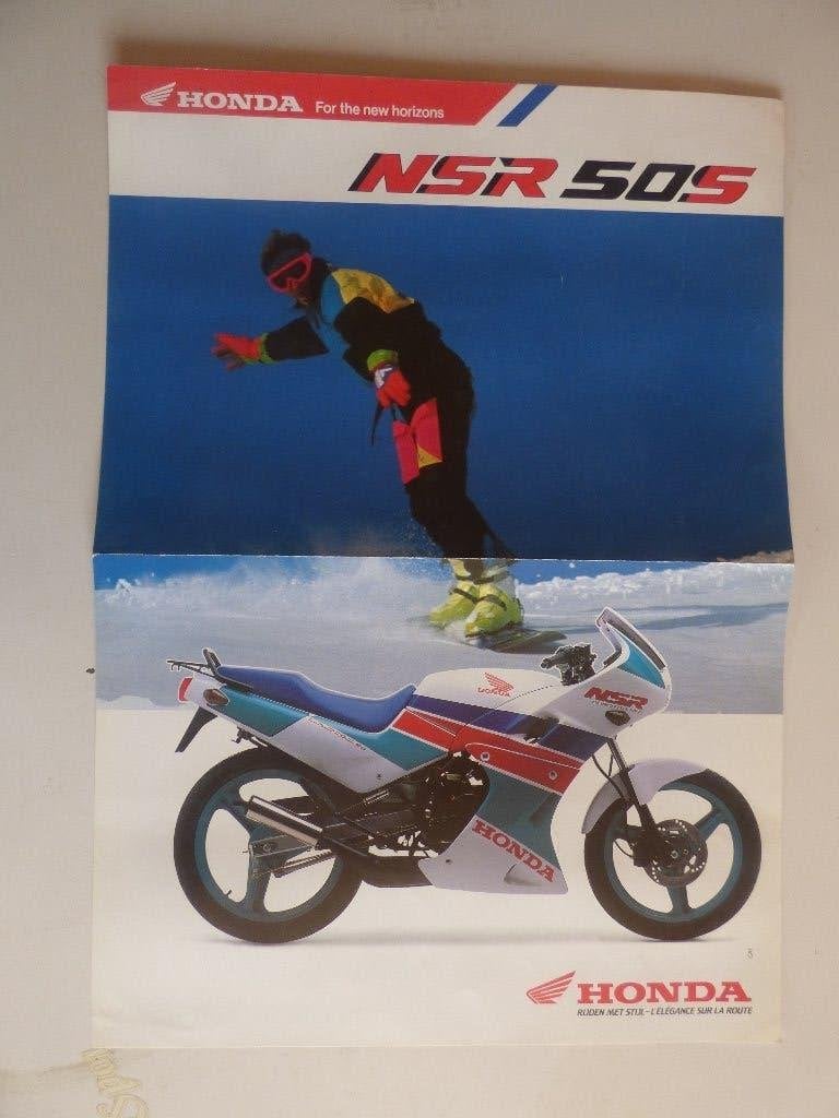 MINI-AFFICHE DE LA GAMME DE CYCLOMOTEURS HONDA 1988/1889, Enlèvement ou Envoi, Utilisé