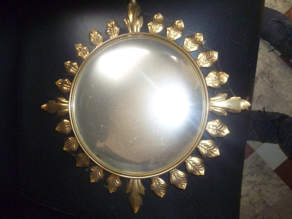 KOPEREN BOLLE ZONNESPIEGEL, Antiek en Kunst, Curiosa en Brocante, Ophalen