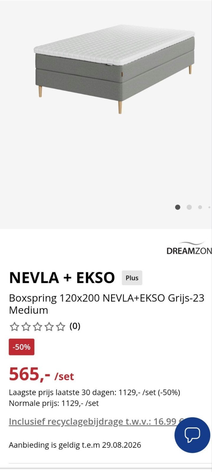 Nevla + Ekso Boxspring, Ophalen, 200 cm
