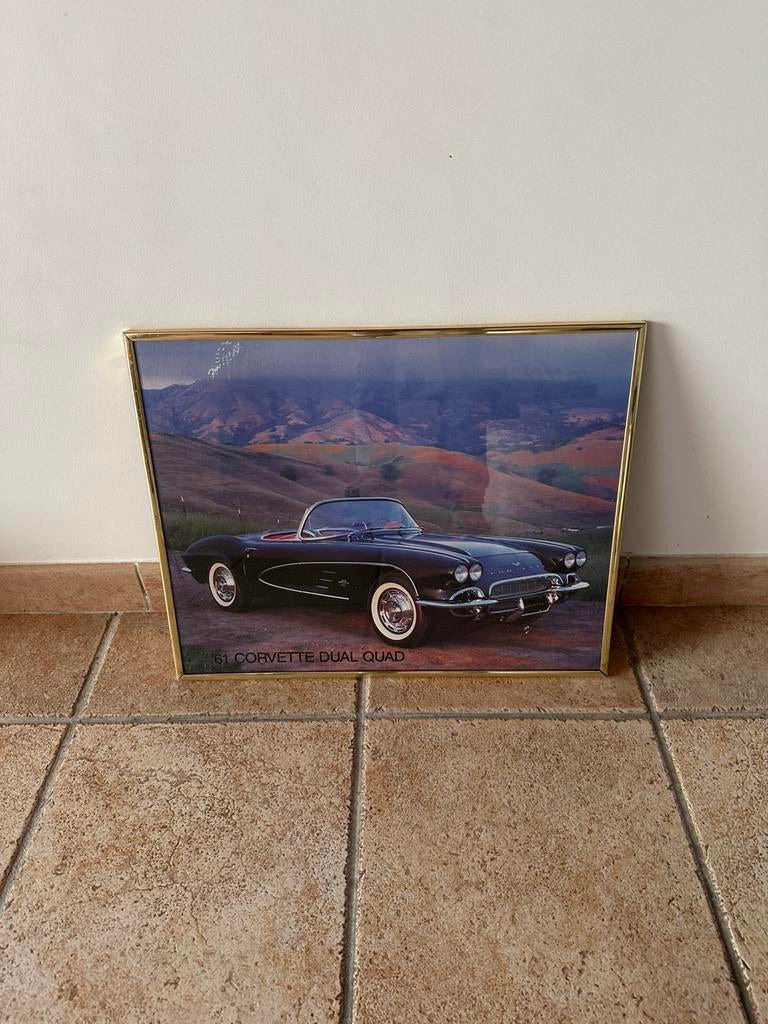 Cadre avec une Corvette C1 1961, Ophalen, Zo goed als nieuw