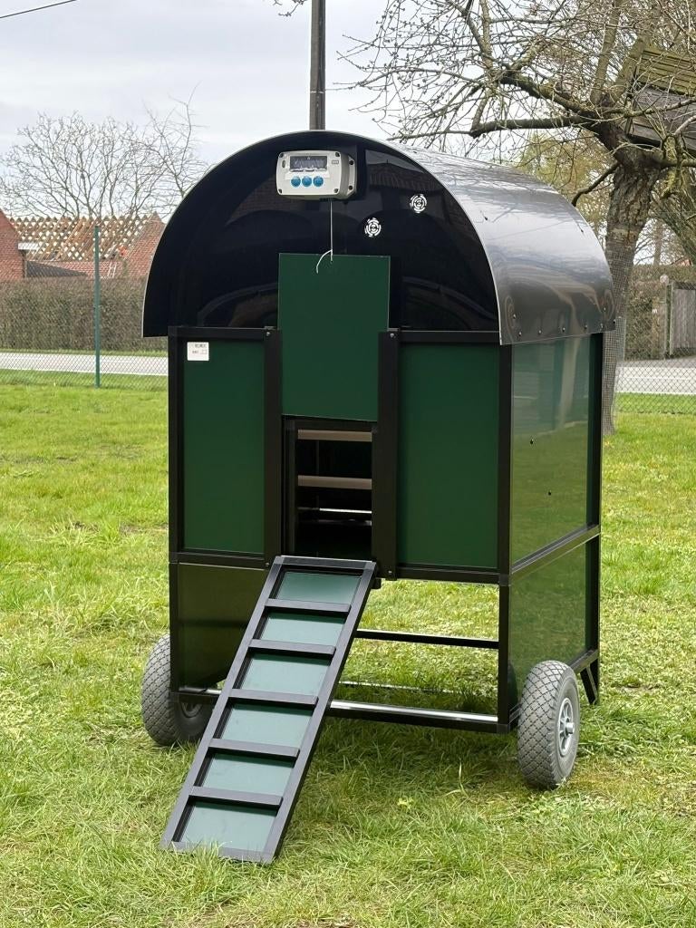 Calimero Kippenhok aluminium, mobiel groen HOOG, Dieren en Toebehoren, Pluimvee | Toebehoren, Ophalen