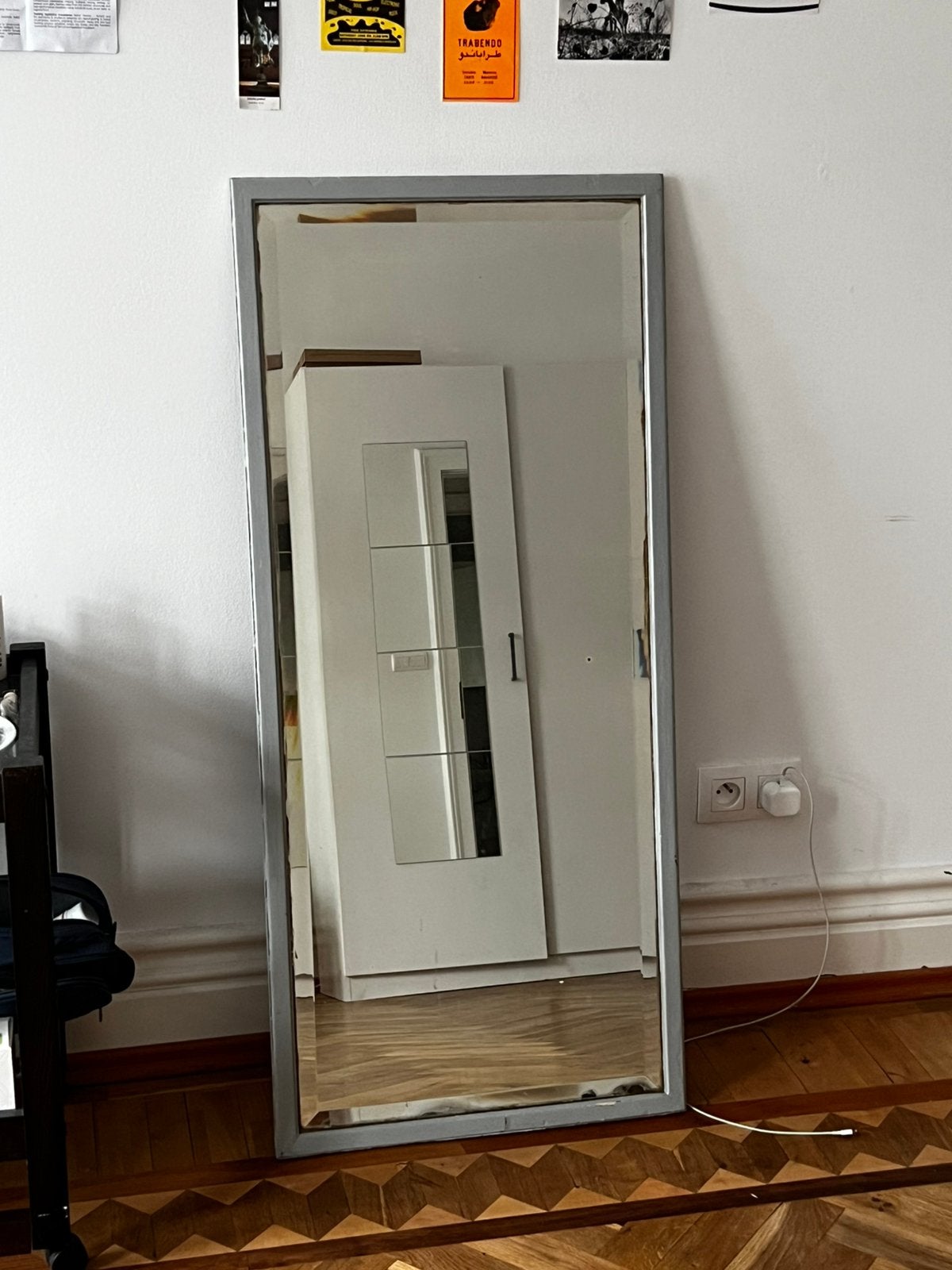 Grote vintage spiegel, Huis en Inrichting, Woonaccessoires | Spiegels, Ophalen, Gebruikt, 100 tot 150 cm, Rechthoekig