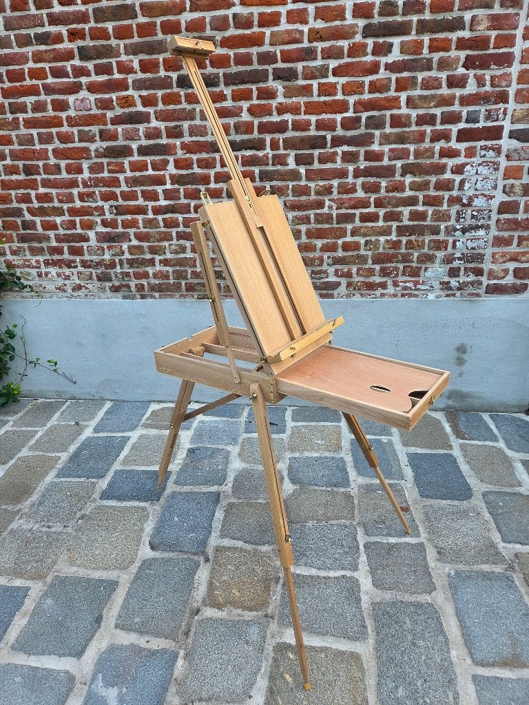 Opvouwbare houten schildersezel met opbergkist, Hobby en Vrije tijd, Ophalen, Gebruikt, Ezel