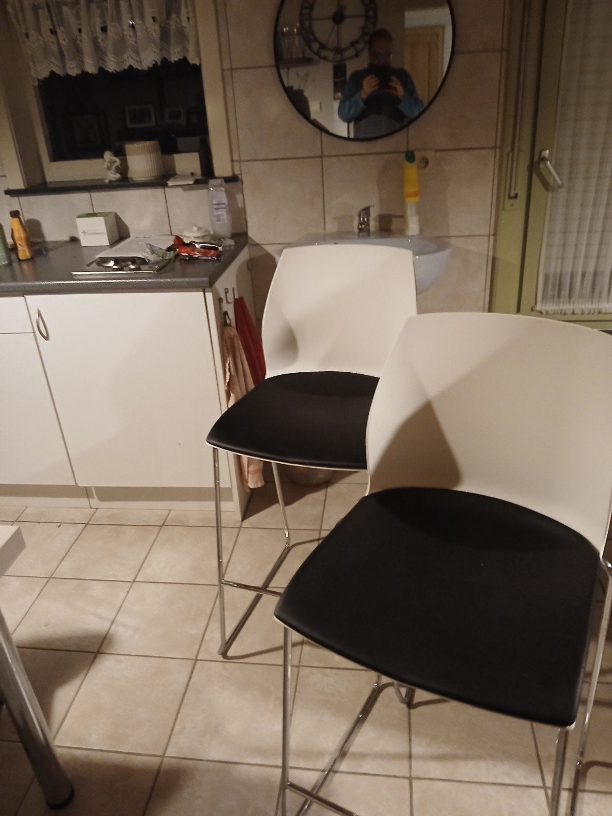 Keukenstoelen   keukenstoelen   wit  wit  DEsign   ((design, Maison & Meubles, Chaises, Enlèvement, Blanc