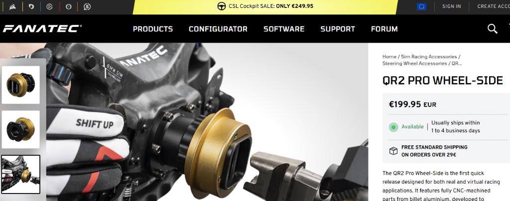 QR2 Pro wielzijde Upgrade compatibele "FANATEC"- stuurwielen, Computers en Software, Joysticks, Ophalen of Verzenden, Zo goed als nieuw