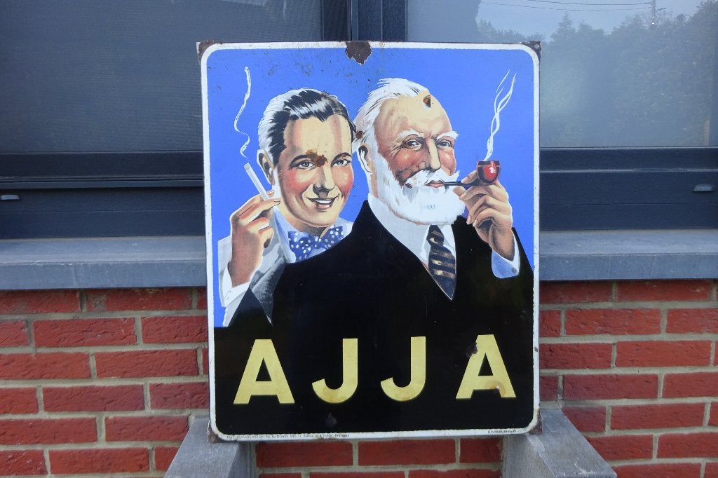 AJJA plaque émaillée originale soit de 1951 ou 1954 ?, Enlèvement, Utilisé, Panneau publicitaire