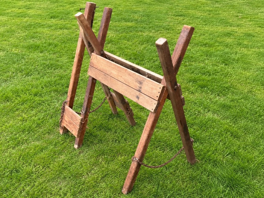 Zaagbok - Oude houten schraag / zaagbok, Enlèvement, Utilisé